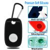 Protection Case for Tile Pro 2022 Tracker,4Pack Silicone Soft Cover Bluetooth Tracker with Keychain,Keys Finder & Item Locator Scratch Resistant Sleeve Skin Keys,Bags, Blue+Green+Red+Black view 4