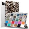 DuraSafe Cases for iPad PRO 12.9 Inch 2021 5th 2020 4th Generation [ Pro 12.9 5 4 ] A2378 A2461 A2379 MHNR3LL/A MHNT3LL/A Printed Lightweight PC Dual Angle Stand Clear Flip Back Cover - Leopard view 1