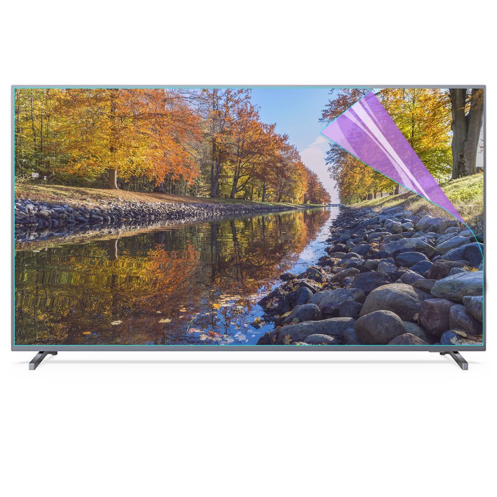 JFGH 32-75 Inch TV Screen Anti Blue Light Filter Film, 4-Sided Ring Glue Screen Matte Protector, Dust-Proof Anti-Radiation Filter for LCD, LED, 4k OLED & QLED HDTV / 75in 1645x930mm