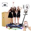 360 Photo Booth 31.5" Machine with Honeycomb case+ Extra Free Battery Ring Light Stand Free Custom Logo with Extra Replacement Accessories,Software APP Control Rotating Platform Auto Slow Motion view 1