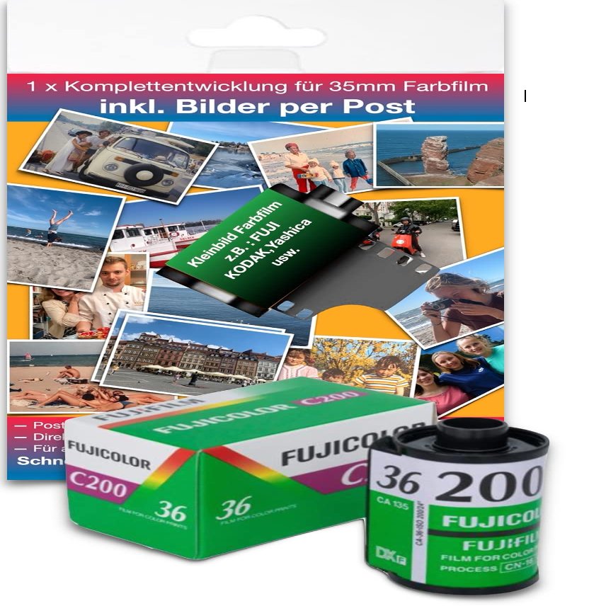 FUJICOLOR C200 Small Picture Film for up to 36 Images Including Complete Development of The Pictures by Letter Post in The Postcards Size 10 x 15 cm If You Want The Image Data via WE Transfer.