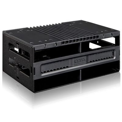 flexiDOCK MB024SP-B - Strapless Dock in Pull-Out Design for 4X 2.5 Inch SATA/SAS SSD/HDD in 1x 5.25 Inch Bay