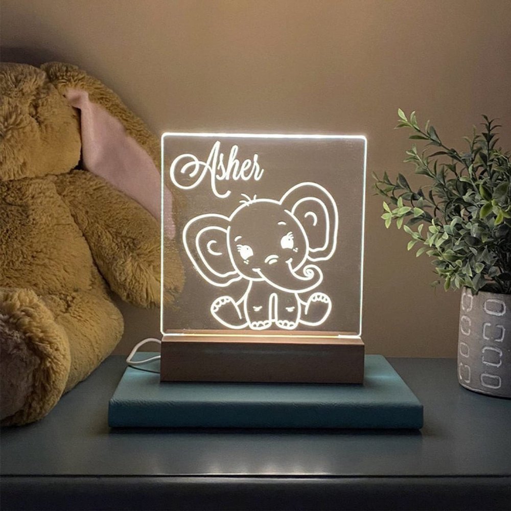 Elephant Night Light, Personalized Night Light, Night Light, Nursery Night Light, Gift For Kids, Birthday Gift, Baby Gift, Creative Kids Bedroom Bedside Lamp Decoration Best Gifts for Boys & Girl