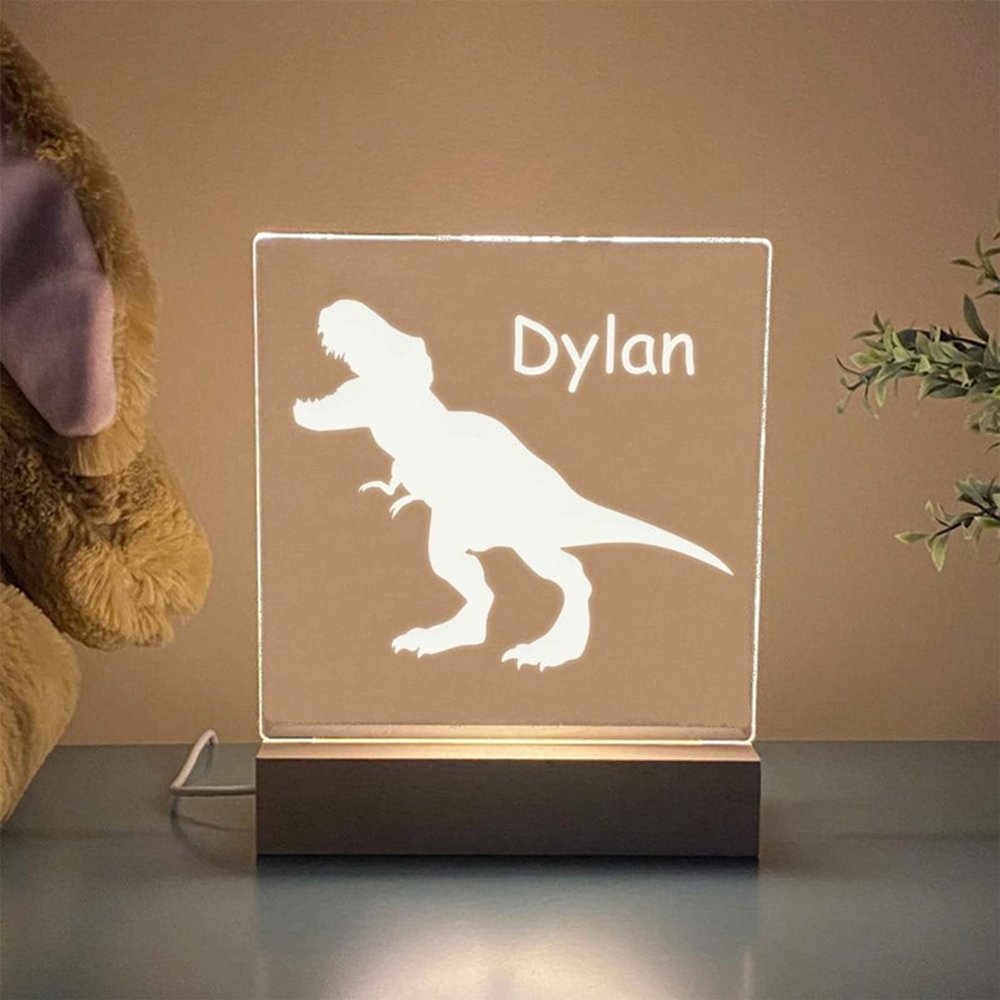 chopie Dinosaur Night Light, Personalized Night Light, Night Light, Nursery Night Light, Gift for Kids, Baby Gifts, Creative Kids Bedroom Bedside Lamp Decoration Best Gifts for Boys & Girls