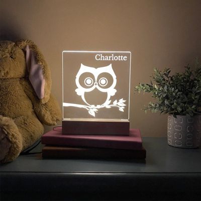 Chopie Personalized Owl Decoration, Nursery Lamp, Perfect Bedside Kids' Gift for Bedroom