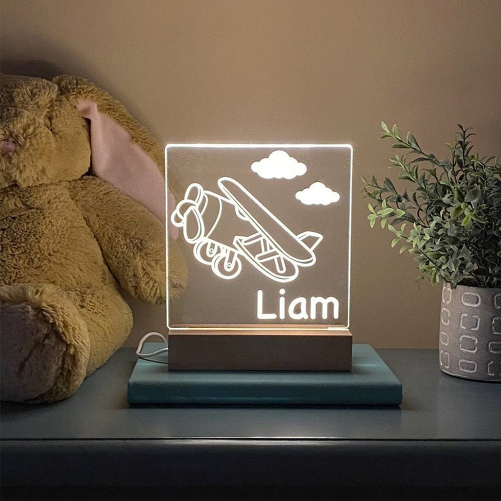 chopie Airplane Night Light, Personalized Night Light, Nursery Night Light, Child Night Light, Gift for Kids, Baby Gifts, Creative Kids Bedroom Bedside Lamp Decoration Best Gifts for Boys & Girls