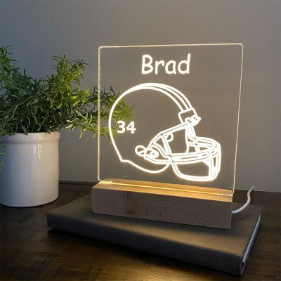 Football Personalized Night Light - Nursery Lamp, Creative Kids Bedroom Bedside Decoration for Boys & Girls, Baby Birthday Present