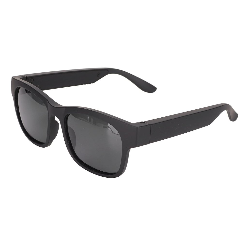ASHATA Bluetooth Smart Sunglasses, Open Ear Surround Sound Audio Glasses, Noise Cancelling with Headphone (glamour black)