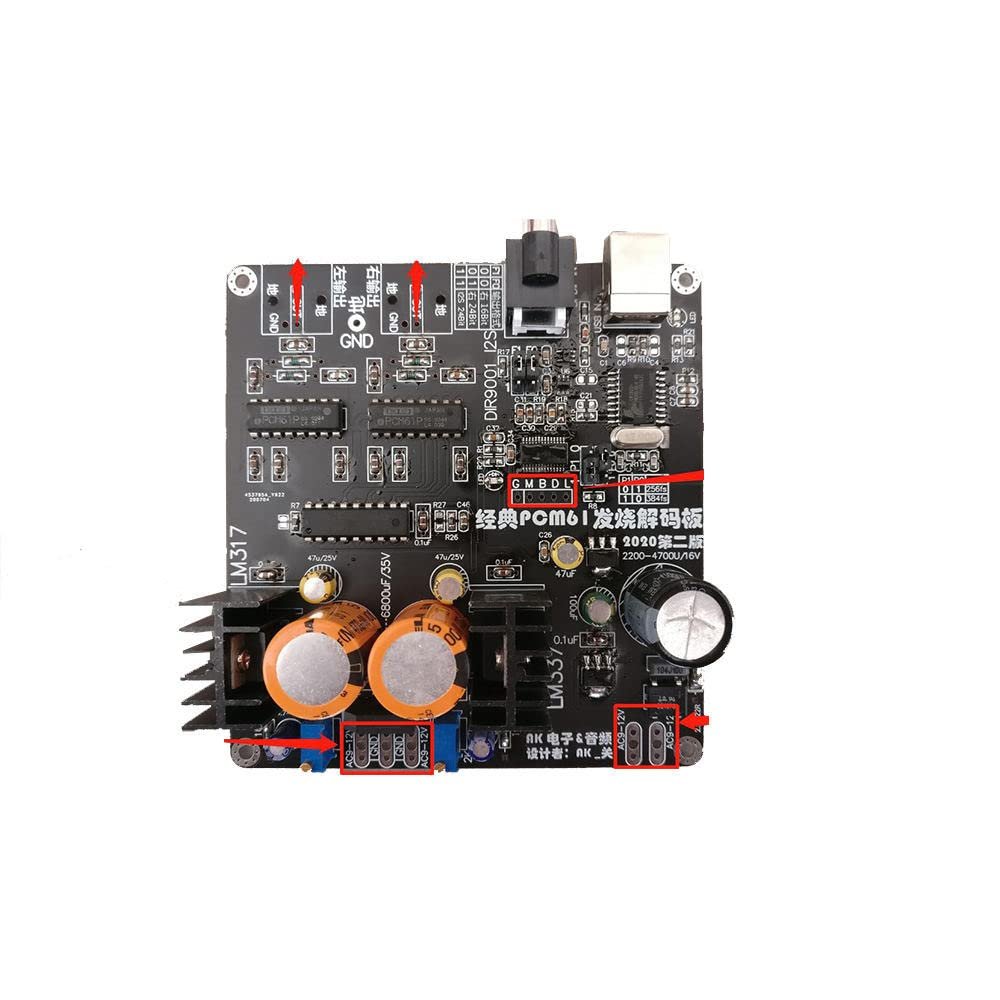 PCM61 18Bit HiFi Decoder Board USB Or Coaxial Input DAC Board T0287