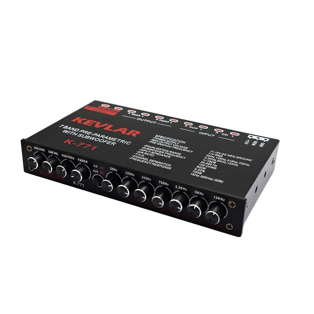 7 Segment Equalizer Car Audio EQ Tuning Crossover DC 12V D3-008