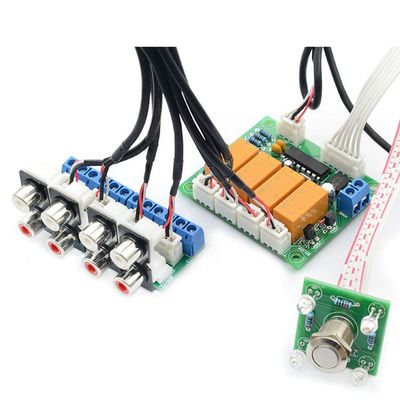 Button Switching Relay 4-Way Audio Input Signal Selector Switching RCA Audio Switch Input Selection Finished Board