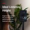 Fluance Floor Speaker Stands for Surround Sound and Bookshelf Speakers with Solid Construction, Adjustable Floor Spikes, Rubber Isolation Feet, Cable Management, Square Base - Matte Black/Pair (SS05S) view 2