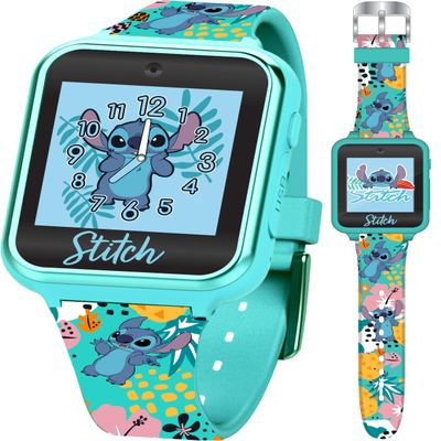 Disney Stitch Kids Smartwatch with Touchscreen, Camera, Games, Timer, Step Counter, Alarm & Calculator  Fun Interactive Watch with 10 Faces & Printed Silicone Strap  Fits Wrists 5.5" to 8"