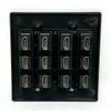 RiteAV 12 Port Flat Dual 2 Gang HDMI Wall Plate - Black view 3