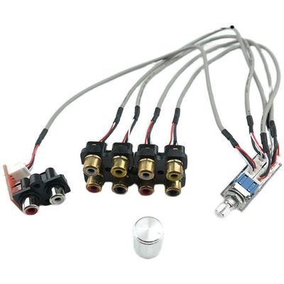 4-Ways Dual-Channel Audio Source Switching Board Preamp Signal Switch with Fixing Screws G8-002