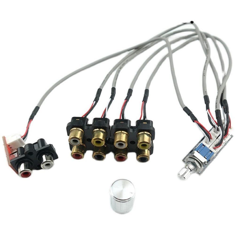 4-Ways Dual-Channel Audio Source Switching Board Preamp Signal Switch with Fixing Screws G8-002