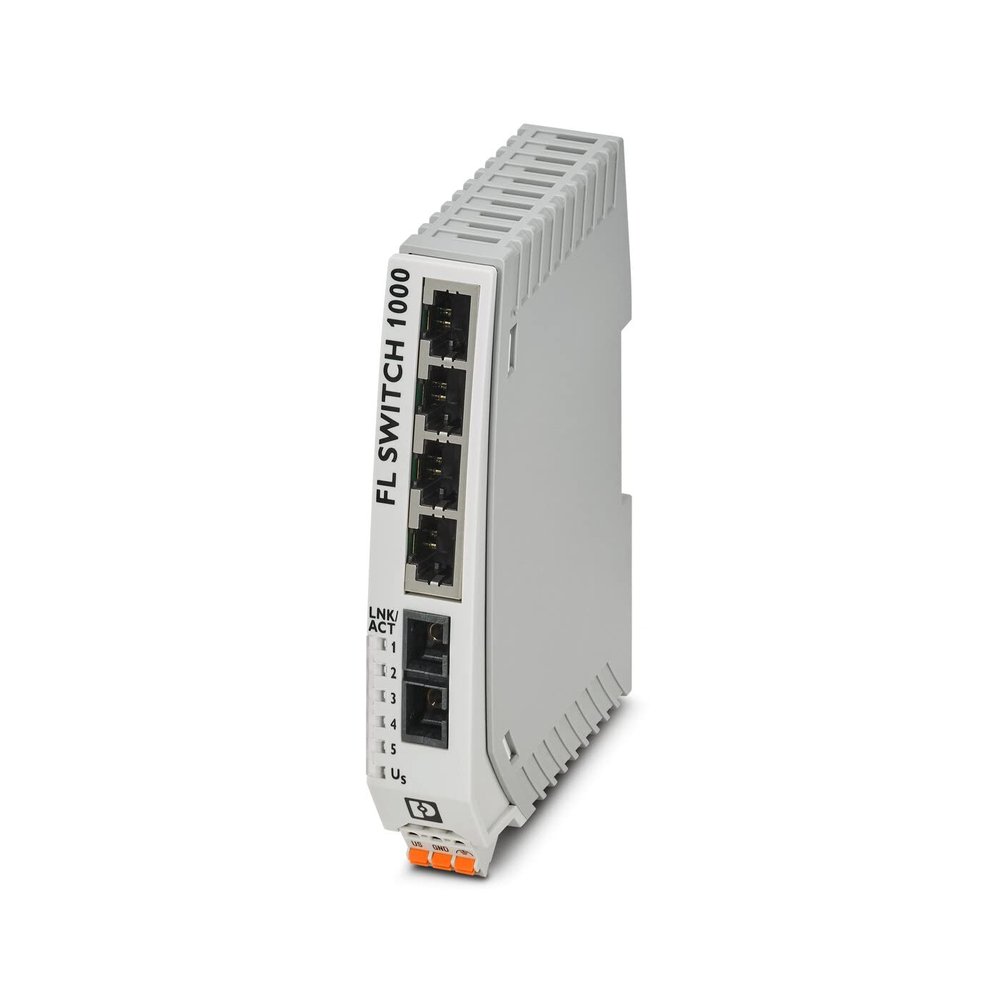 1084159, Ethernet Switch, 5 Port unmanaged Switch, 4 Copper 10/100 Mbps, 1 SC Fiber MM 100 Mbps, FL Switch 1004N-FX