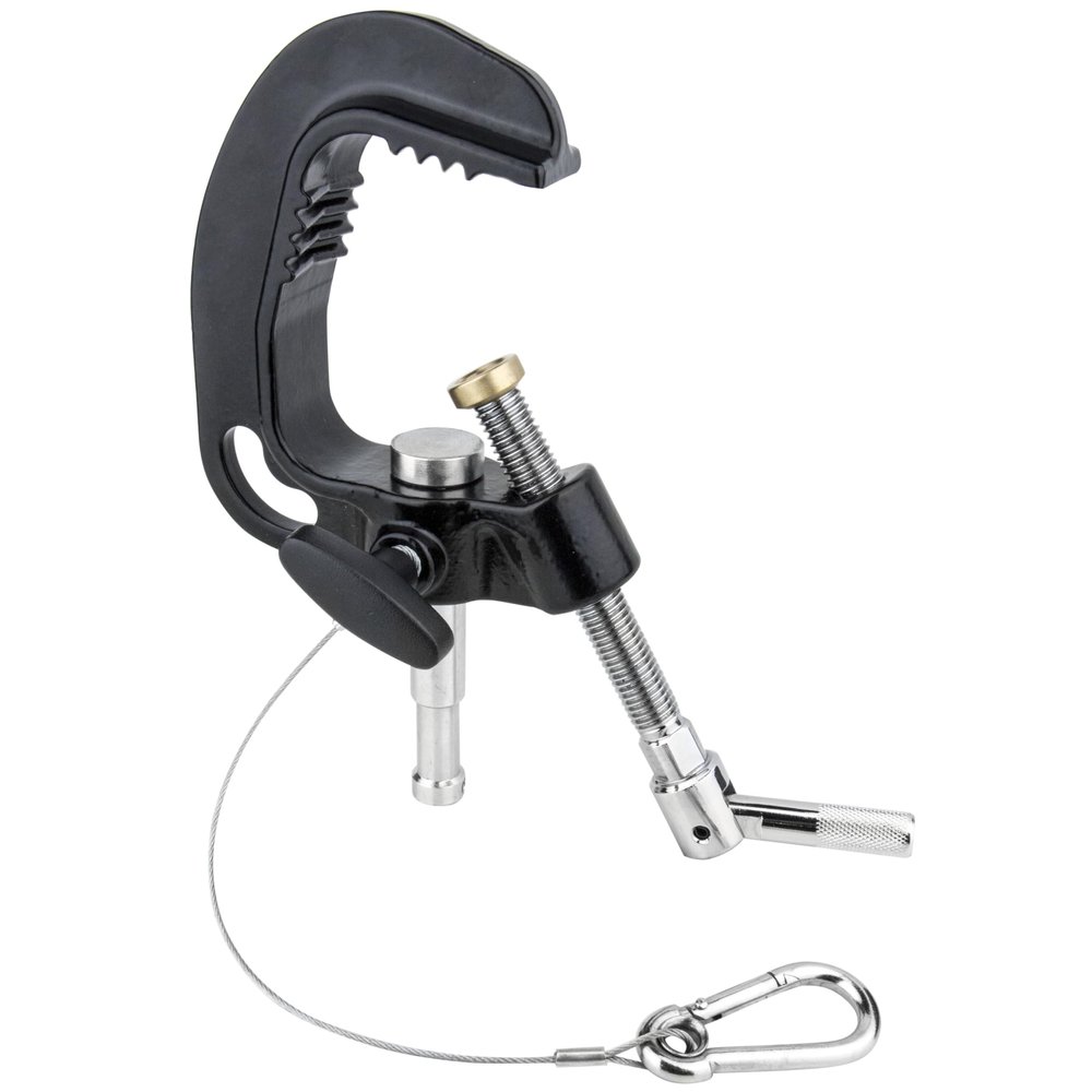 Kupo Titan Clamp with 16mm Baby Pin for Studio Lighting, Heavy-Duty Iron Casting Clamp for 3860mm Tubes, High Load Rigging Solution with Safety Cable (KG073711)