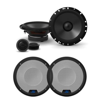 Alpine S-S65C 6.5" Component Speakers with KTE-S65G 6.5" Speaker Grills