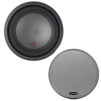 Alpine R-W12D4 12" Subwoofer with KTE-12G.2 12" Speaker Grill