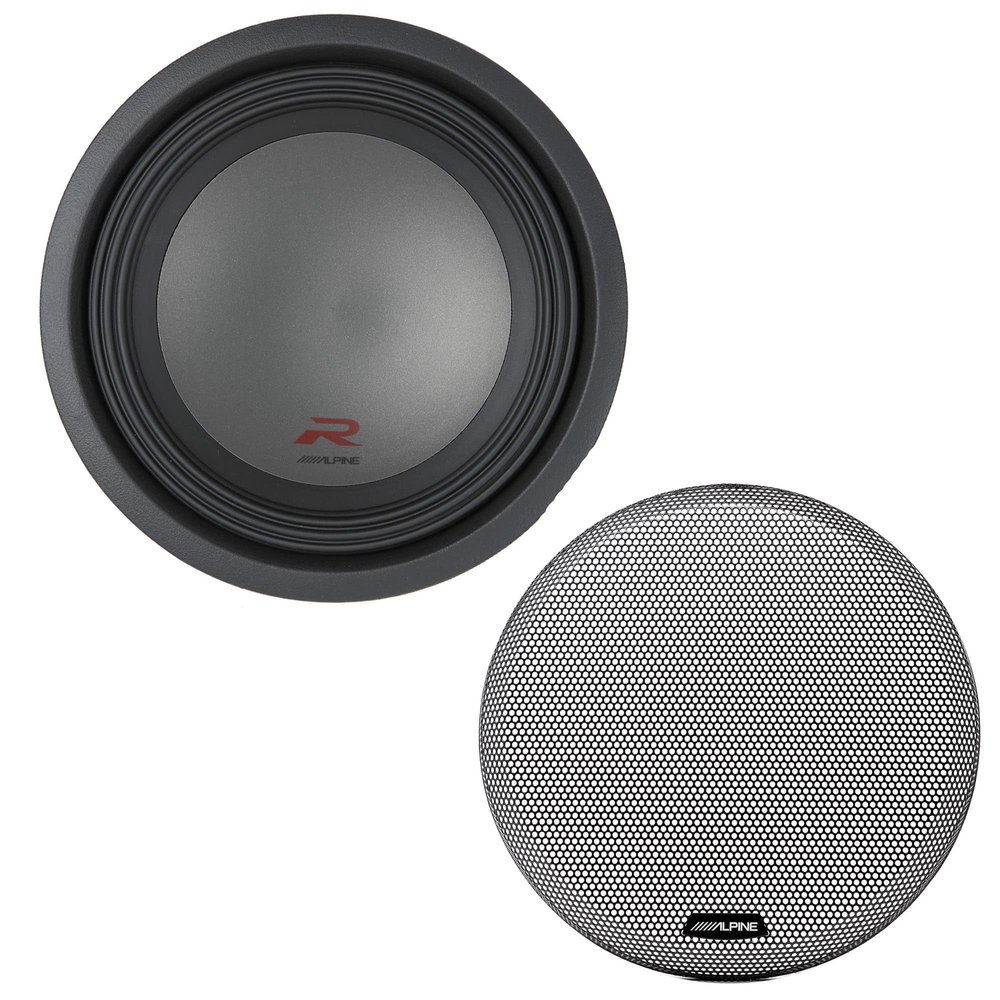 Alpine R-W12D4 12" Subwoofer with KTE-12G.2 12" Speaker Grill