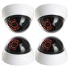 MaximalPower Fake CCTV Security Dummy Dome Camera with Red LED Light for Home, Shop, Business, etc. (4 Pack) view 1