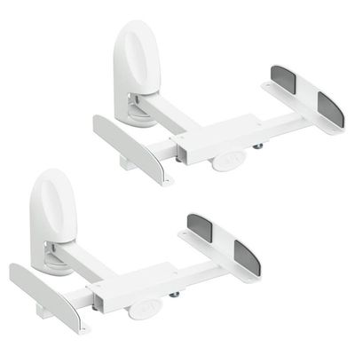 AVF Traditional Steel Side Clamping Speaker Mounts in White (Set of 2)