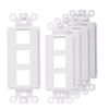 3-Port Decorator Keystone Insert, Wall Plate Adapter, 3 Port, 5 Pack White view 1
