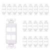 4-Port Decorator Keystone Insert, Wall Plate Adapter, 4 Port, 20 Pack White view 1