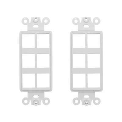 Chaosss &. 6-Port Decorator Keystone Insert, Wall Plate Adapter, 6 Port, 2 Pack White