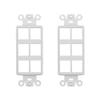 Chaosss &. 6-Port Decorator Keystone Insert, Wall Plate Adapter, 6 Port, 2 Pack White view 1