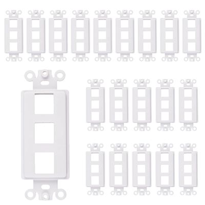 Chaosss &. 3-Port Decorator Keystone Insert, Wall Plate Adapter, 3 Port, 20 Pack White