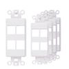 4-Port Decorator Keystone Insert, Wall Plate Adapter, 4 Port, 5 Pack White view 1