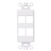 4-Port Decorator Keystone Insert, Wall Plate Adapter, 4 Port, 5 Pack White view 2