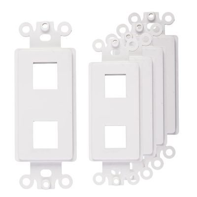 Chaosss &. 2-Port Decorator Keystone Insert, Wall Plate Adapter, 2 Port, 5 Pack White