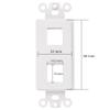Chaosss &. 2-Port Decorator Keystone Insert, Wall Plate Adapter, 2 Port, 5 Pack White view 3