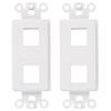 ChaosssCo Decorative Keystone Wallplate Insert Ports, 2 Port, 2 Pack White view 1