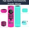 2Pack Remote Cover for Firetvstick 4K Max (3rd Gen) 2021,Silicone Protective Case Compatible with Firetv4k TV Stick Alexa Voice Remote Control with Lanyards,Anti-Slip,Shockproof(Rose Red&Sky Blue) view 2
