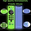 2Pack Remote Cover for Firetvstick 4K Max (3rd Gen) 2021,Silicone Protective Case Compatible with firetvstick 4K Alexa Voice Remote Control with Lanyards,Anti-Slip,Shockproof (Glow Blue&Glow Green) view 2