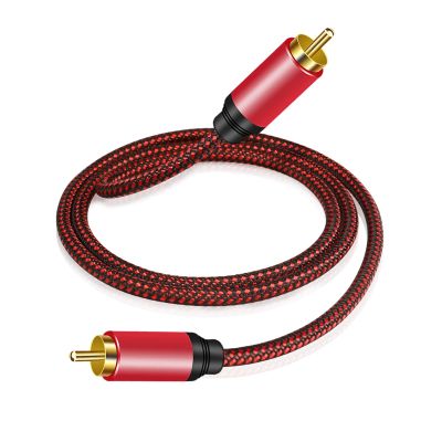 Tiierzon Digital Coaxial Audio Cable 25ft,1RCA Male to 1RCA Male Subwoofer Cable Nylon Braided RCA Video Cable for Subwoofer, Home Theater, HDTV, Hi-Fi Systems (25Ft)