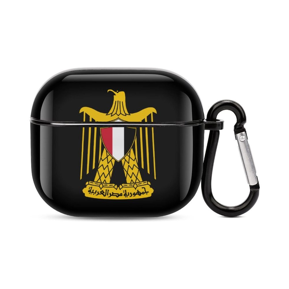 National Emblem of Egypt Compatible with AirPods 3 Case Protective Cover, Cute Protective Shockproof Protective Cover with Keychain, Wireless Charging Box, Woman, Man
