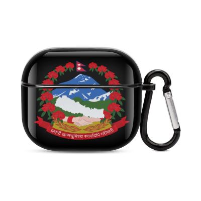 National Emblem of The Federal Democratic Republic of Nepal Compatible with AirPods 3 Case Protective Cover, Cute Protective Shockproof Protective Cover with Keychain, Wireless Charging Box, Woman, Ma