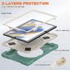360 Rotation Case for Samsung Galaxy Tab A8 10.5" Sturdy Cover Rotate Ring Stand Shoulder Carrying Strap Hand Strap Rugged Children Adults Outdoor Case, DarkGreen view 2