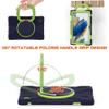 360 Rotation Case for Samsung Galaxy Tab A8 10.5" Sturdy Cover Rotate Ring Stand Shoulder Carrying Strap Hand Strap Rugged Children Adults Outdoor Case, Navy+Green view 3
