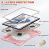 360 Rotation Case for Samsung Galaxy Tab A8 10.5" Sturdy Cover Rotate Ring Stand Shoulder Carrying Strap Hand Strap Rugged Children Adults Outdoor Case, Pink view 2