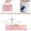 360 Rotation Case for Samsung Galaxy Tab A8 10.5" Sturdy Cover Rotate Ring Stand Shoulder Carrying Strap Hand Strap Rugged Children Adults Outdoor Case, Pink view 3