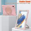 360 Rotation Case for Samsung Galaxy Tab A8 10.5" Sturdy Cover Rotate Ring Stand Shoulder Carrying Strap Hand Strap Rugged Children Adults Outdoor Case, Pink view 4
