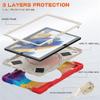 360 Rotation Case for Samsung Galaxy Tab A8 10.5" Sturdy Cover Rotate Ring Stand Shoulder Carrying Strap Hand Strap Rugged Children Adults Outdoor Case, Colourful Red view 2