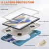 360 Rotation Case for Samsung Galaxy Tab A8 10.5" Sturdy Cover Rotate Ring Stand Shoulder Carrying Strap Hand Strap Rugged Children Adults Outdoor Case, Colourful Blue view 2