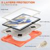 360 Rotatable Galaxy Tab A8 10.5" Case Sturdy Cover Rotate Ring Stand Shoulder Carrying Strap Hand Strap Rugged Children Adults Outdoor Case, Orange view 2